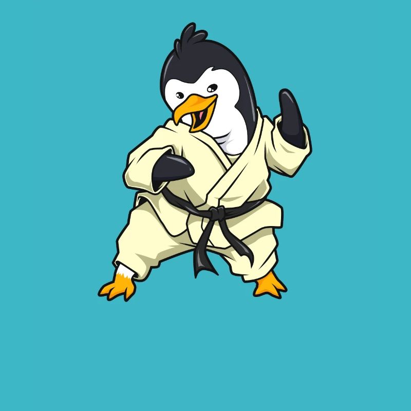 Comic Penguin does karate