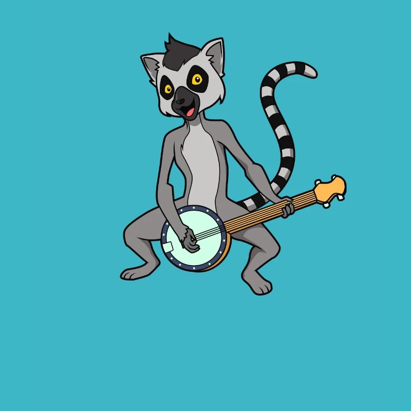 Comic Lemur plays banjo
