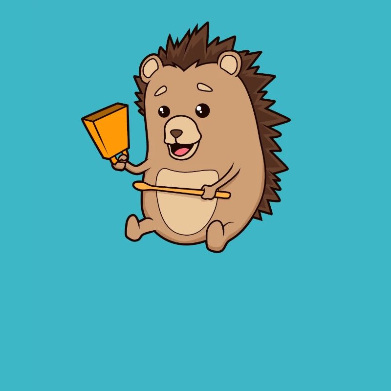 Comic Hedgehog joue aux cloches de vache