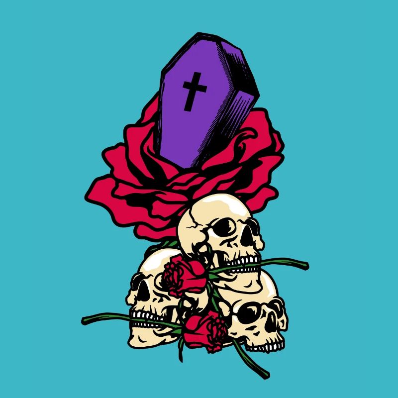 Gothic Skull Roses Death Grave Aesthetic Dark