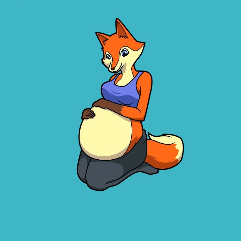 Fuchs mit Babybauch - Schwanger