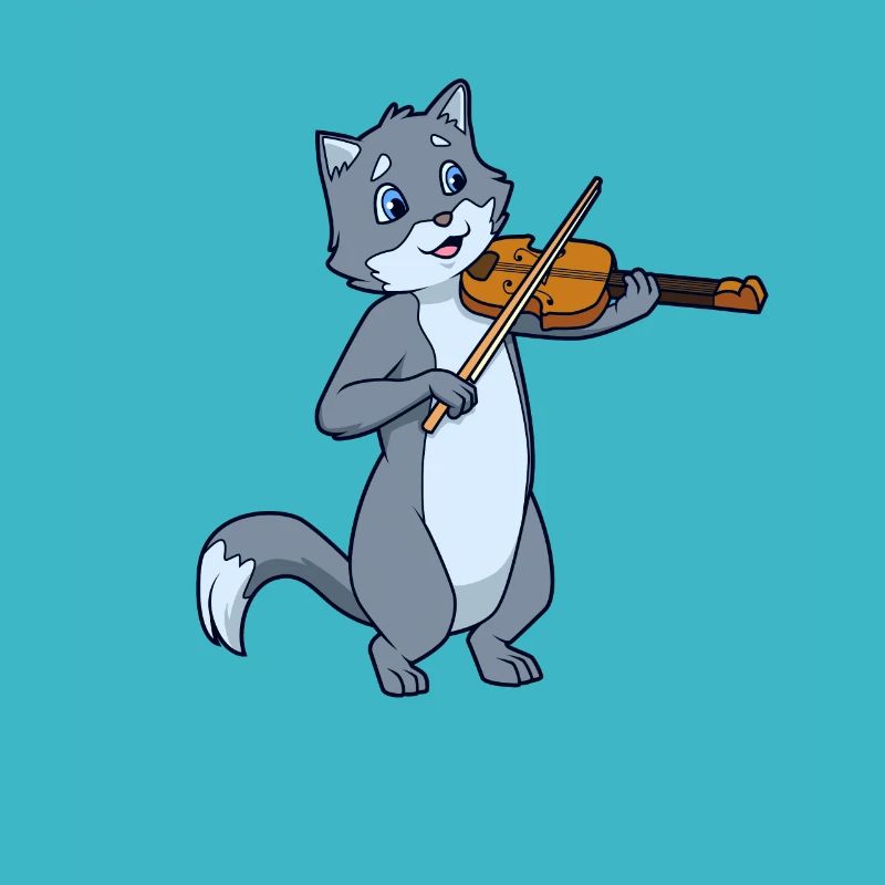 Comic Katze spielt Geige