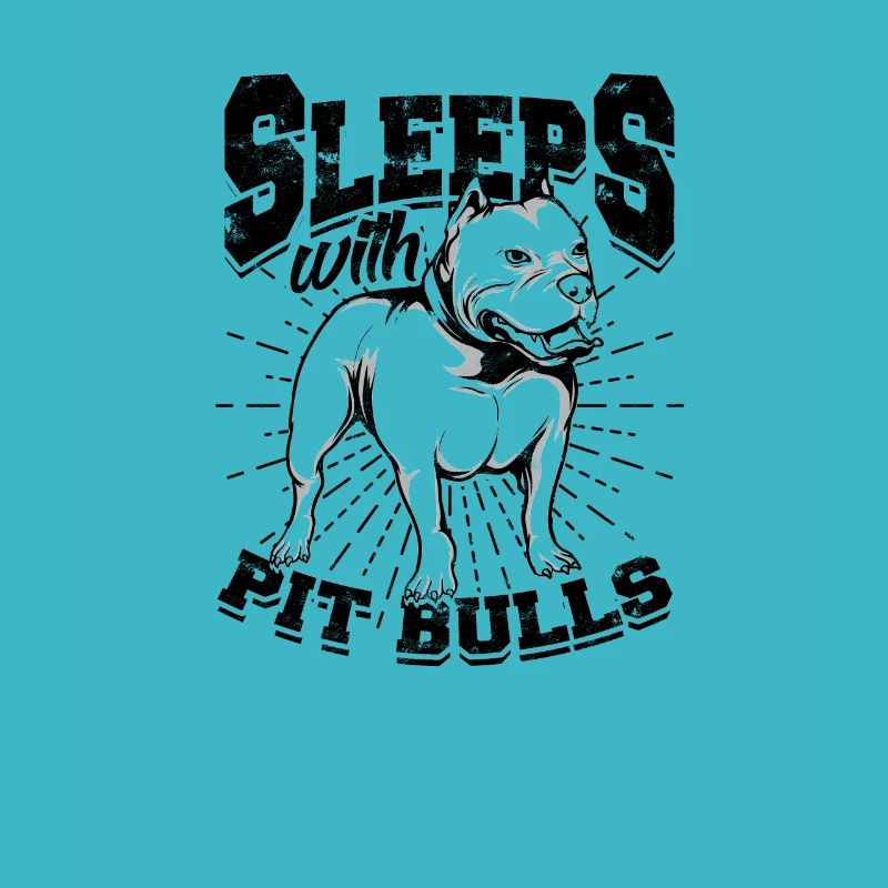 Sleeps with pitbulls - pitbull terrier