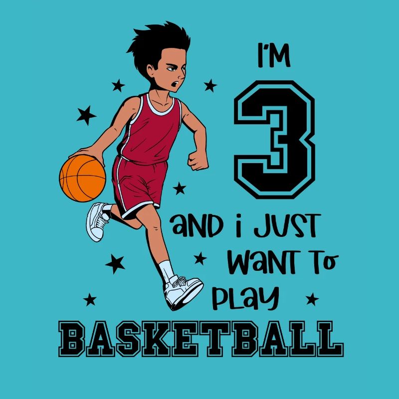 Junge spielt Basketball - Ich bin 3