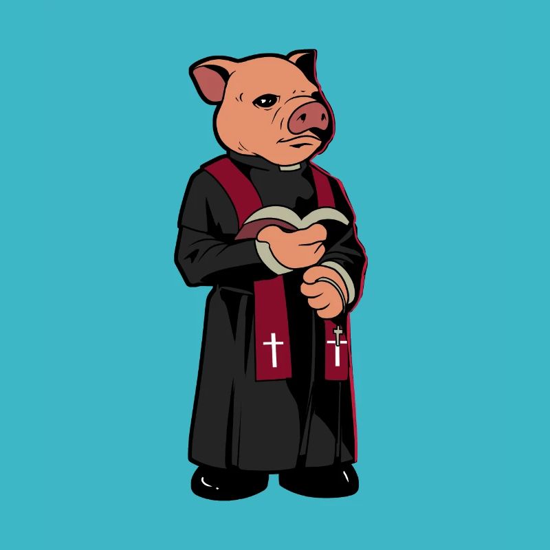 Pig Priest - Pig with Bible