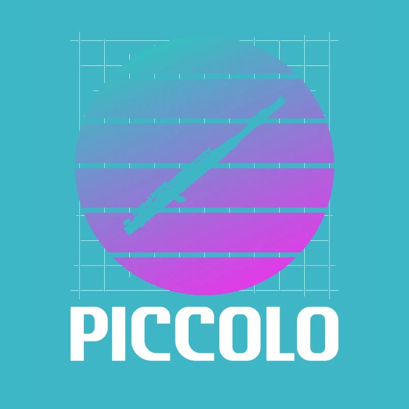 Retro Vintage Classic Piccolo Player Instrument