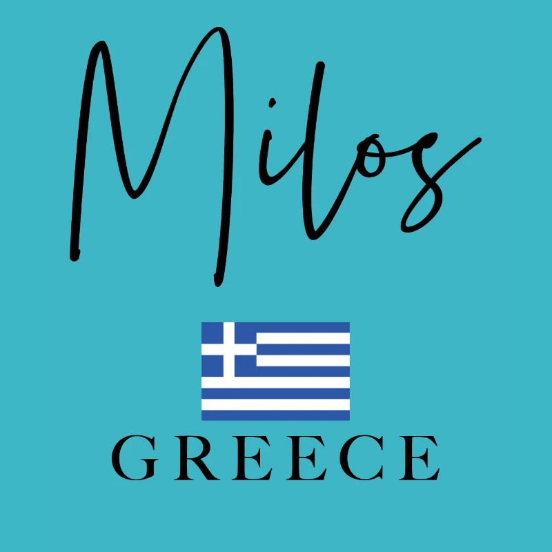 Vacances avec drapeau grec - Île de Milos