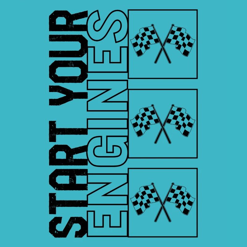 Racing Shirt, Start Your Engines Checkered Flag