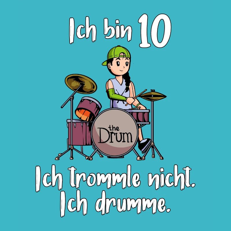 Ich bin 10 - Mädchen Schlagzeuger
