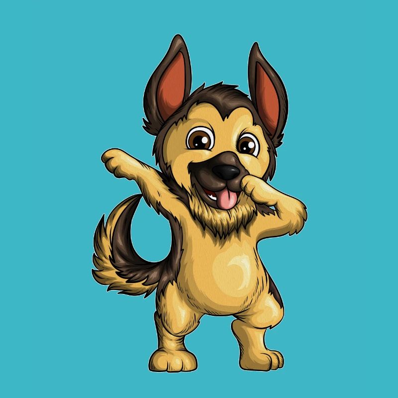 Belgian German Shepherd dances dab dabbing