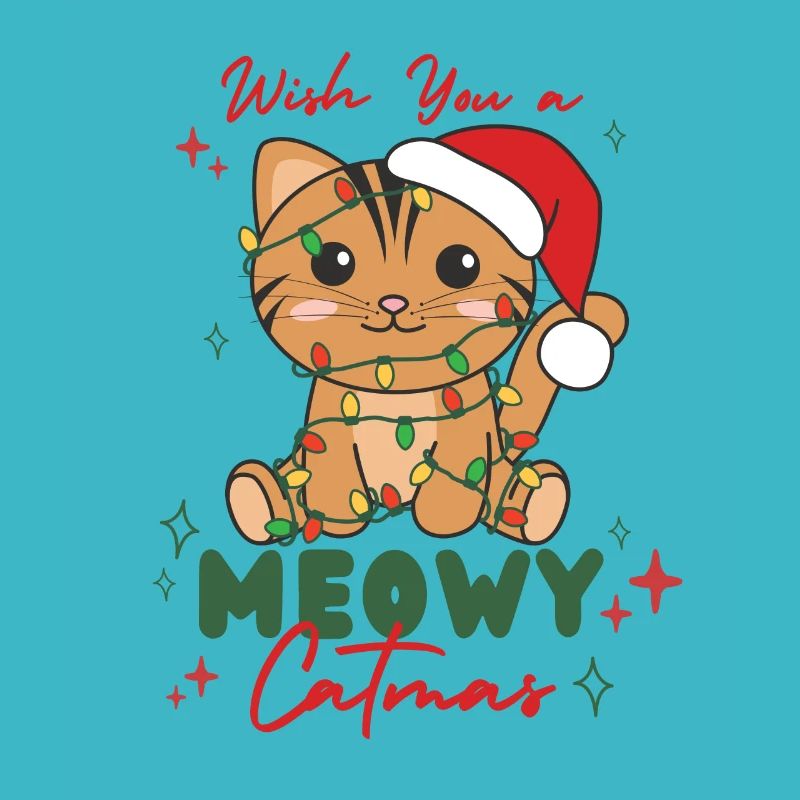 chat animaux de noël mignon chat miaou catmas