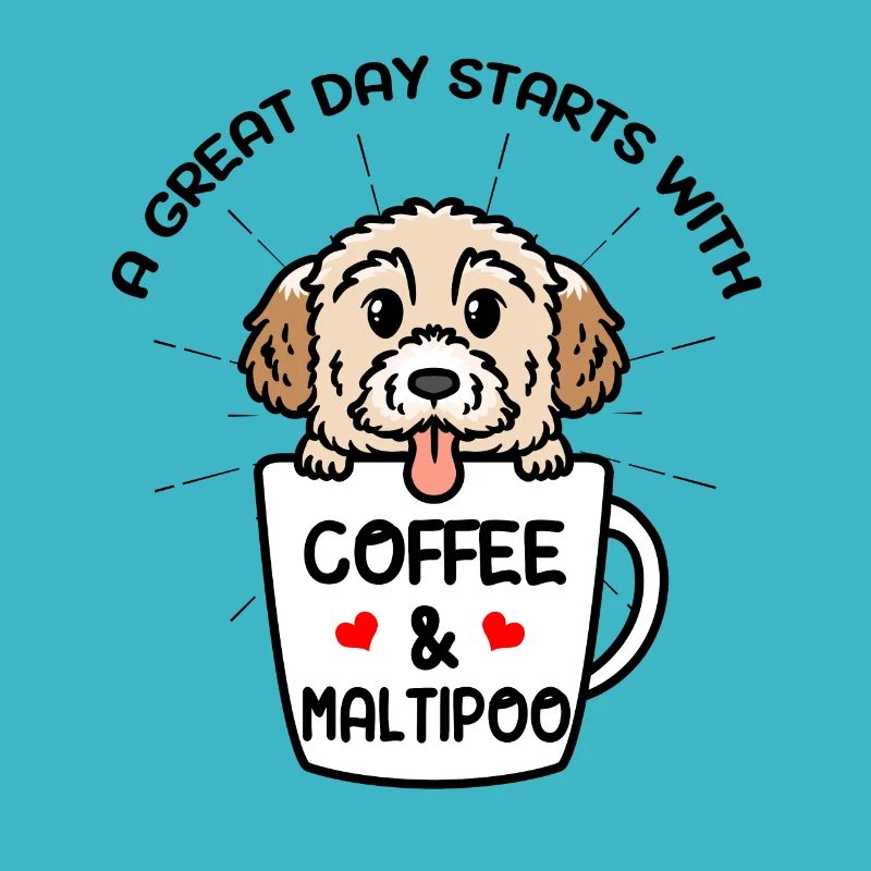 Ein Toller Tag Beginnt Mit Kaffee & Maltipoo Hund