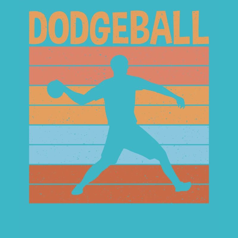 Retro Dodgeball Player Duck, Dip, Dive