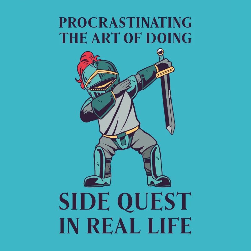 Procrastining Fantasy Knight Side Quest Work