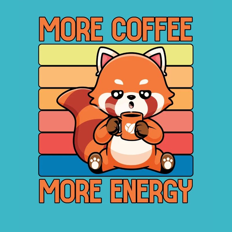 Roter Panda Kaffee Niedliches Tier Kaffeefächer