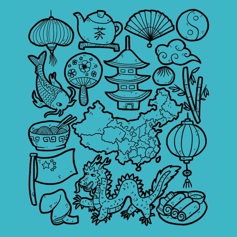 China - Doodle Illustration