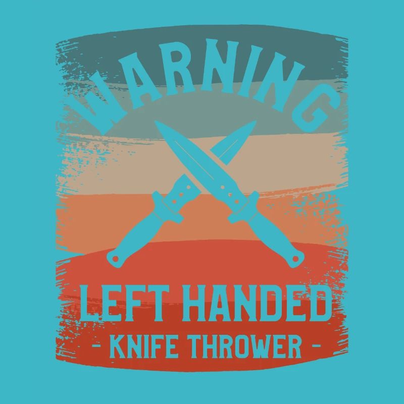 Warnung Linkshänder Messerwerfer Lefty