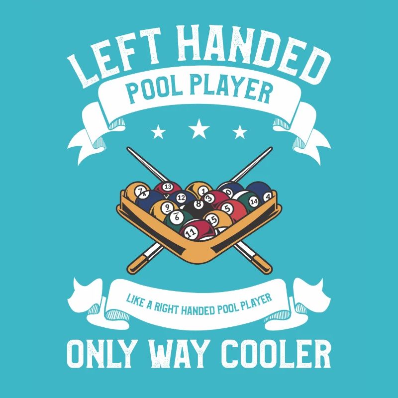 Linkshändiger Poolspieler wie ein rechtshändiger Pool