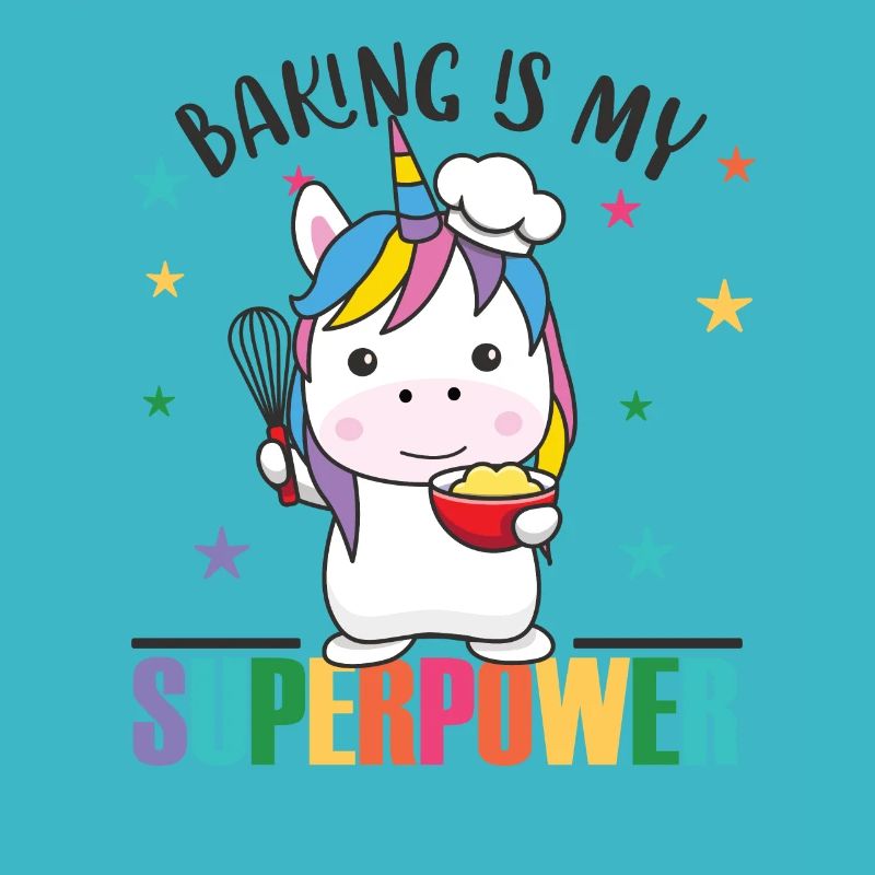 Baking is my superpower cute unicorn baking