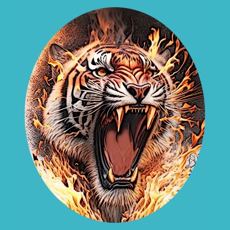 Tiger on fire