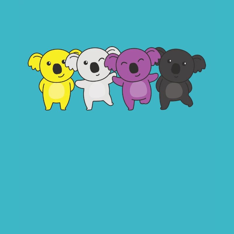 Nonbinary Flag Pride LGBTQ Cute Koala