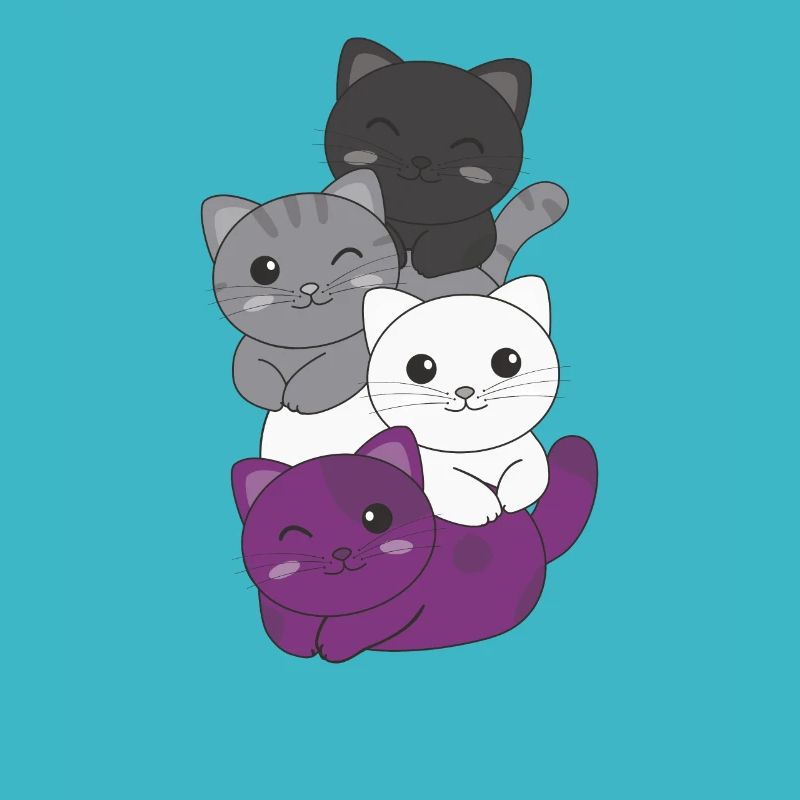 Asexual Flag Pride LGBTQ süße Katze