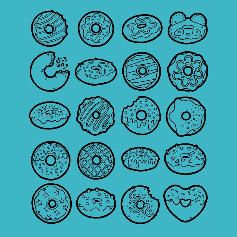 Donut Doodles Doughnut Streusel Süßigkeit