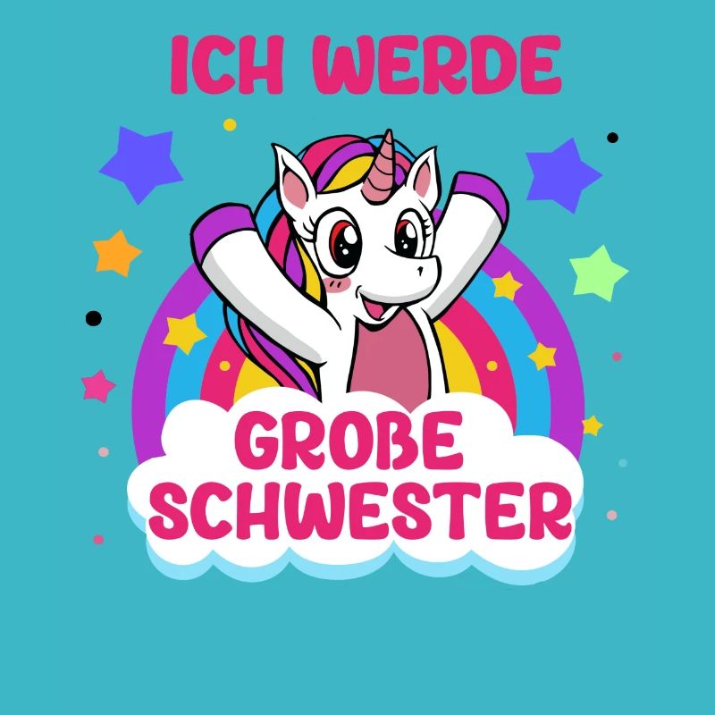 Einhorn Mädchen Tochter Ich Werde Große Schwester