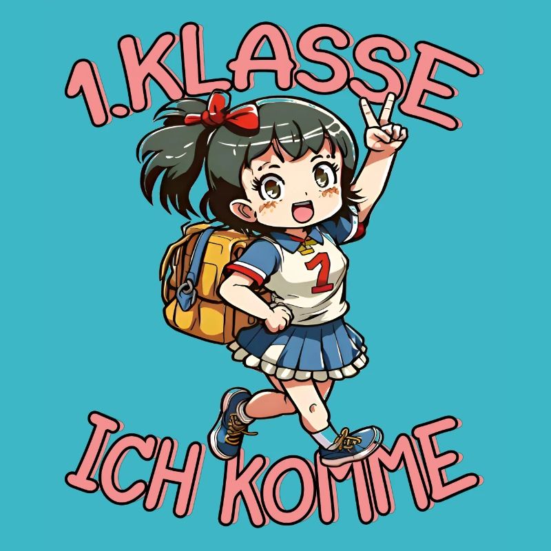 1. Klasse Ich komme Einschulung Mädchen
