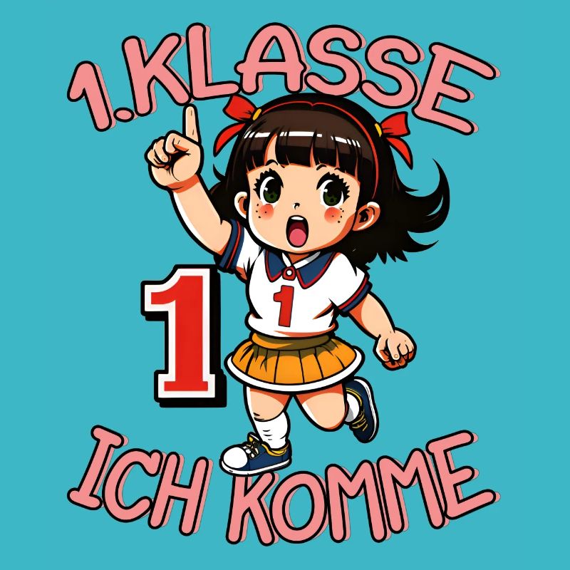 1. Klasse Ich komme Einschulung Mädchen