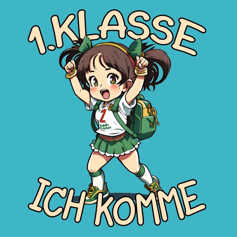 1. Klasse Ich komme Einschulung Mädchen