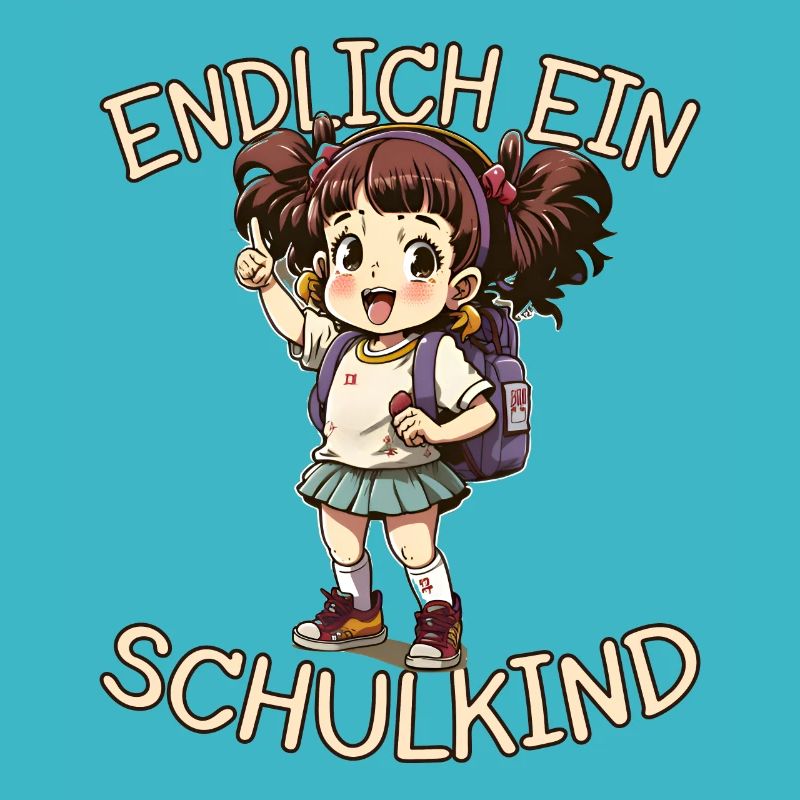 Endlich ein Schulkind Anime Mädchen