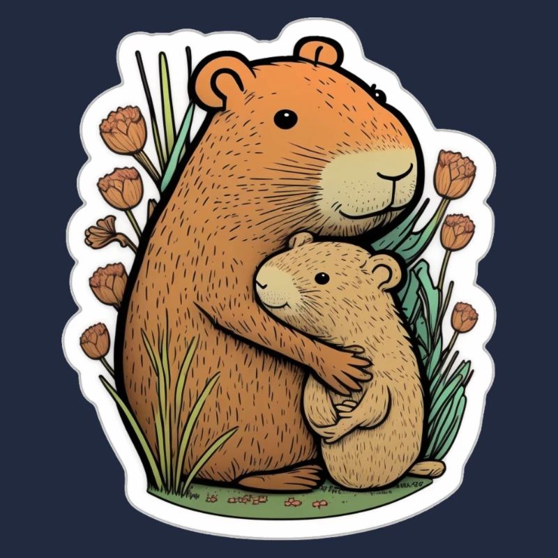 Capybara kuschelt
