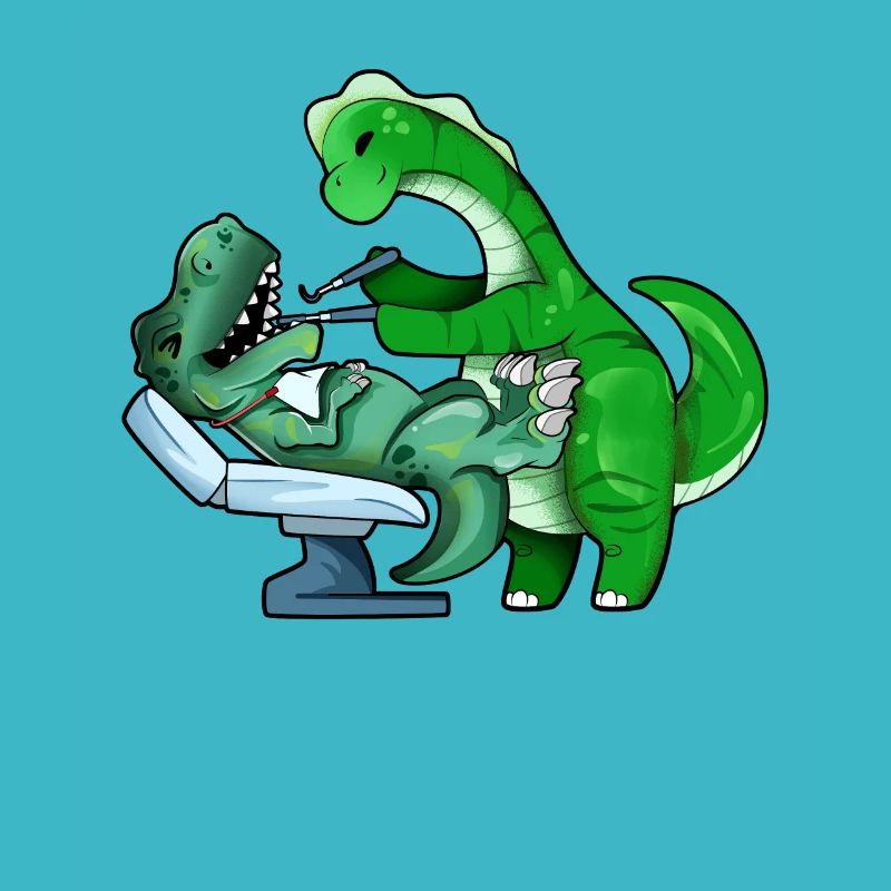 TREX chez le dentiste Brachiosaurus