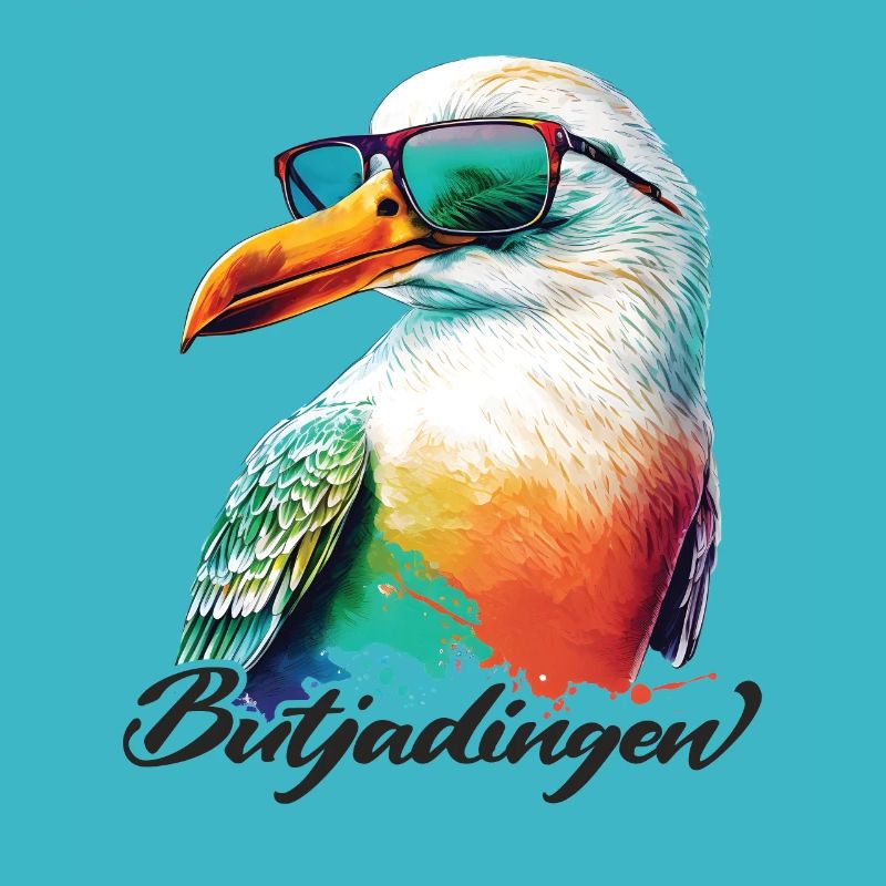 Butjadingen Urlaub coole Möwe mit Sonnenbrille