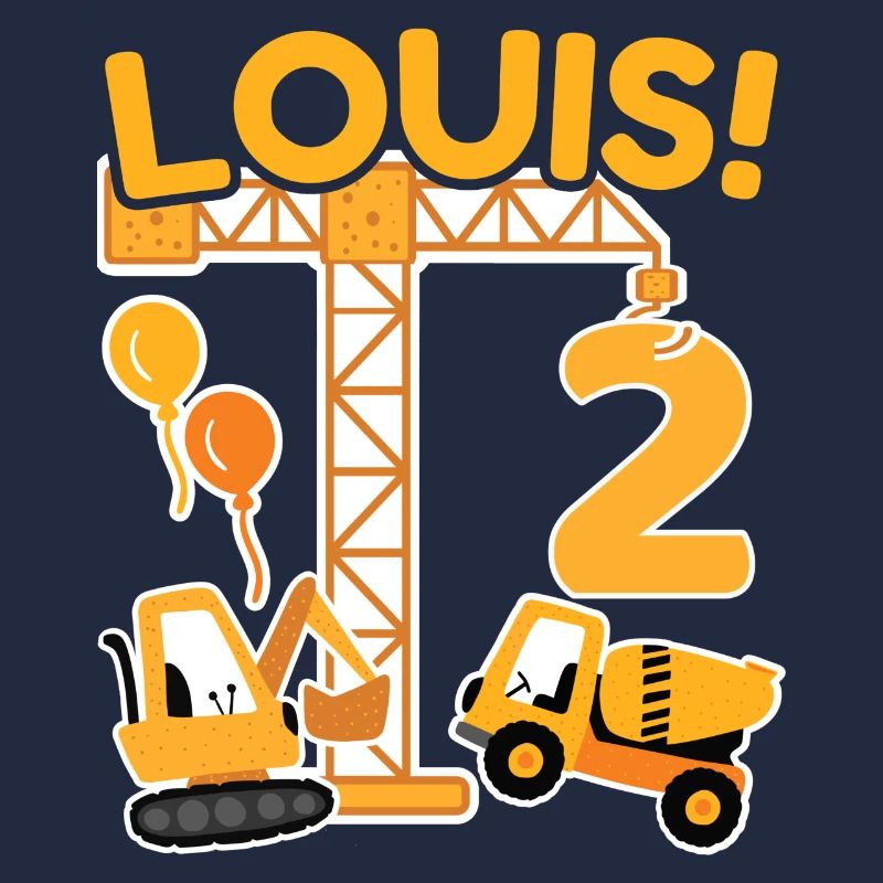 2. Geburtstag Vorname Louis Bagger Deko