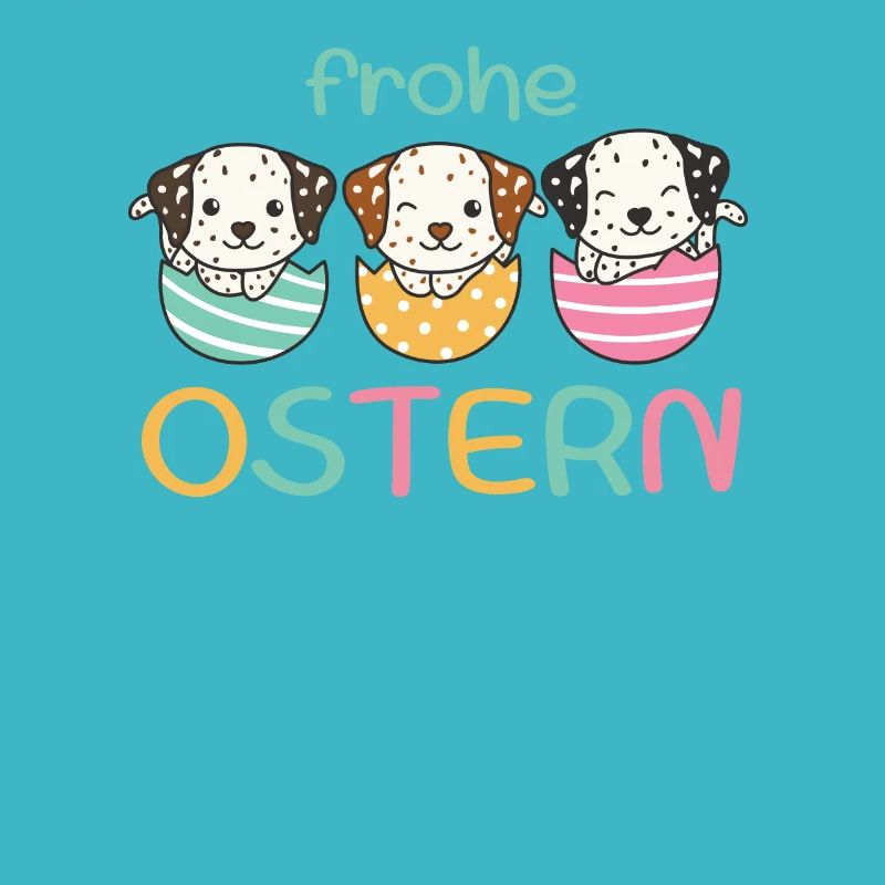 süße Hunde zu Ostern mit Ostereiern Dalmatiner