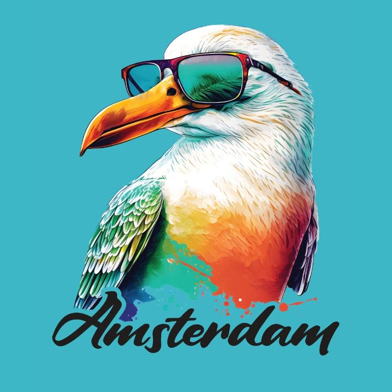 Amsterdam Pays-Bas Mouette de vacances avec lunettes de soleil