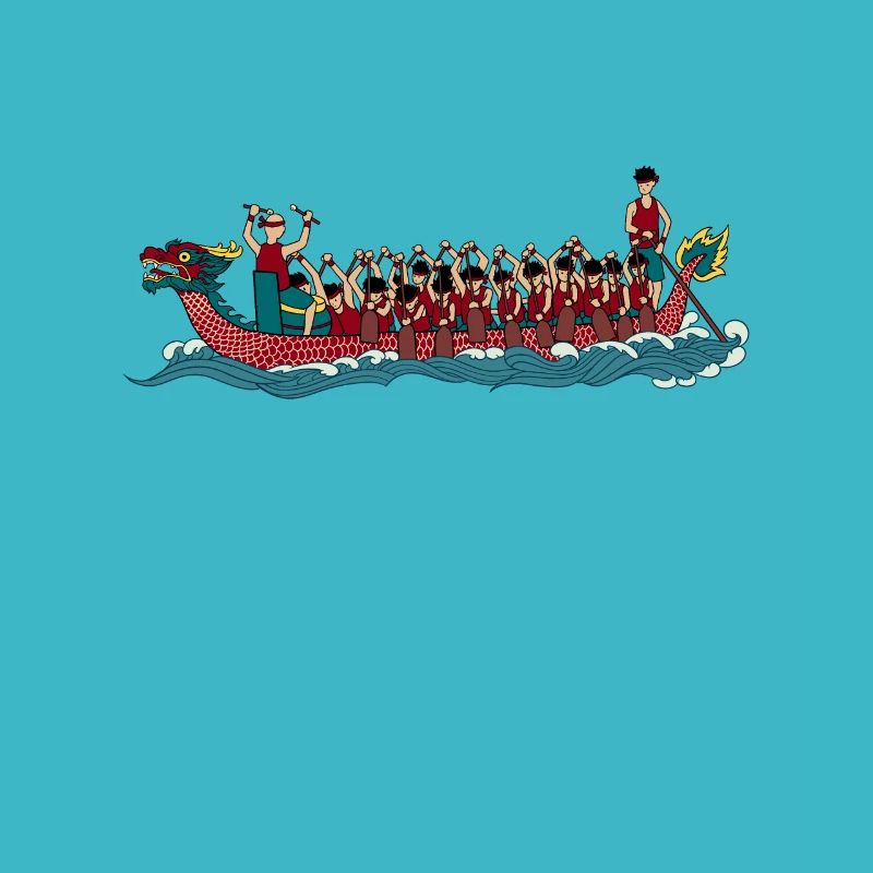 Zeichnung eines 20 Mann Drachenboot