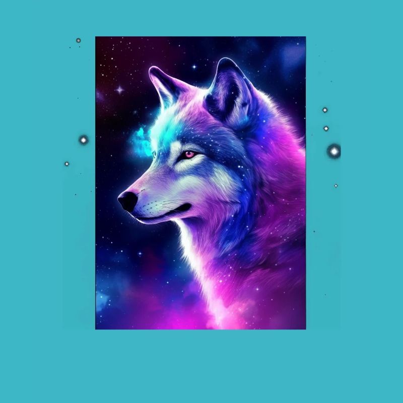 Wolf Galaxy Space Graphic Wolf Lover