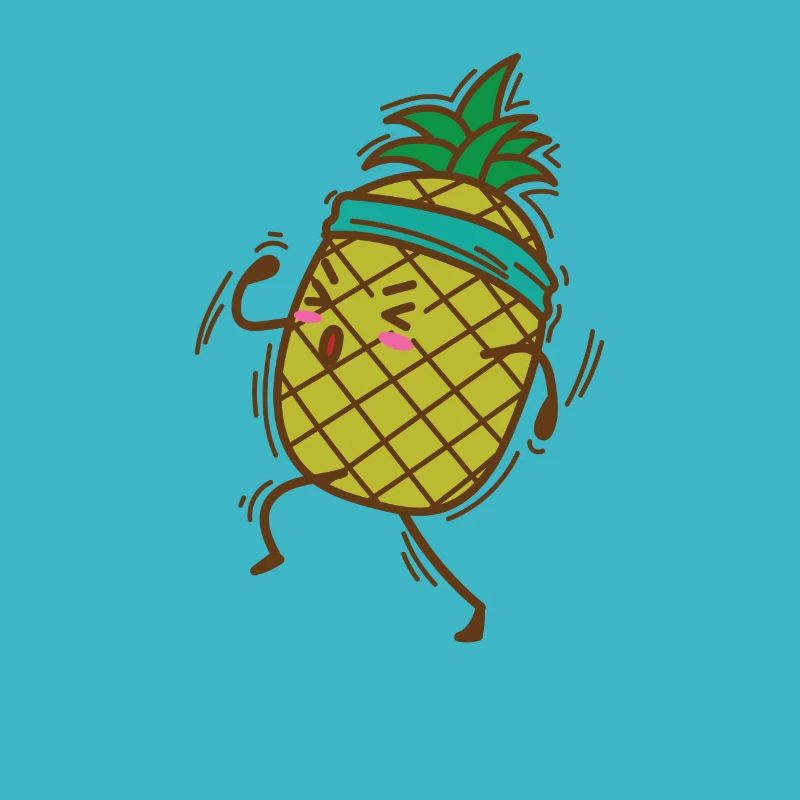 Ananas geht Joggen oder Laufen süße Frucht