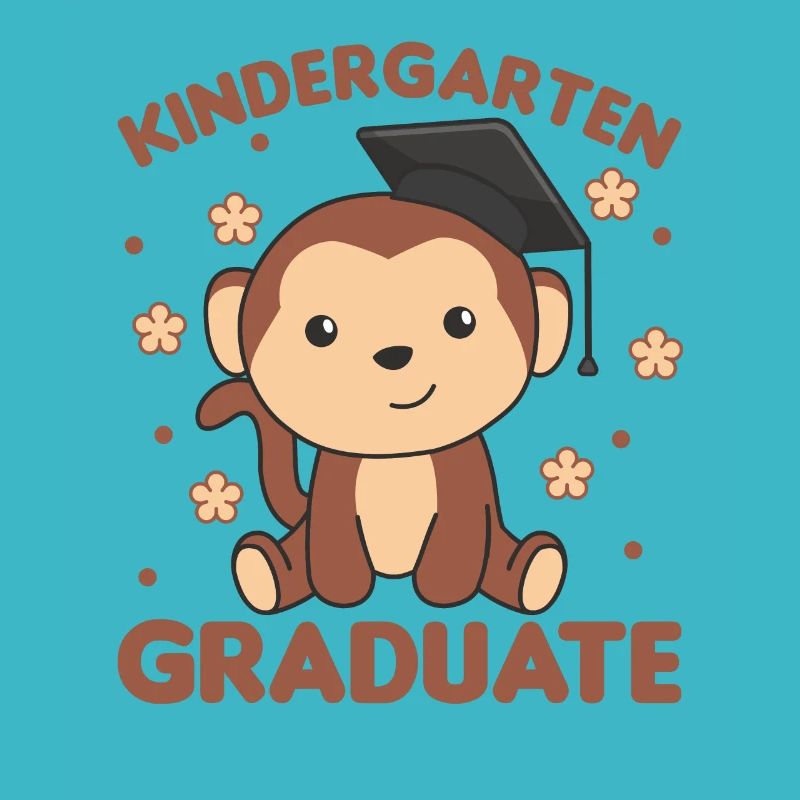 Kids Kindergarten graduate Monkey Graduation