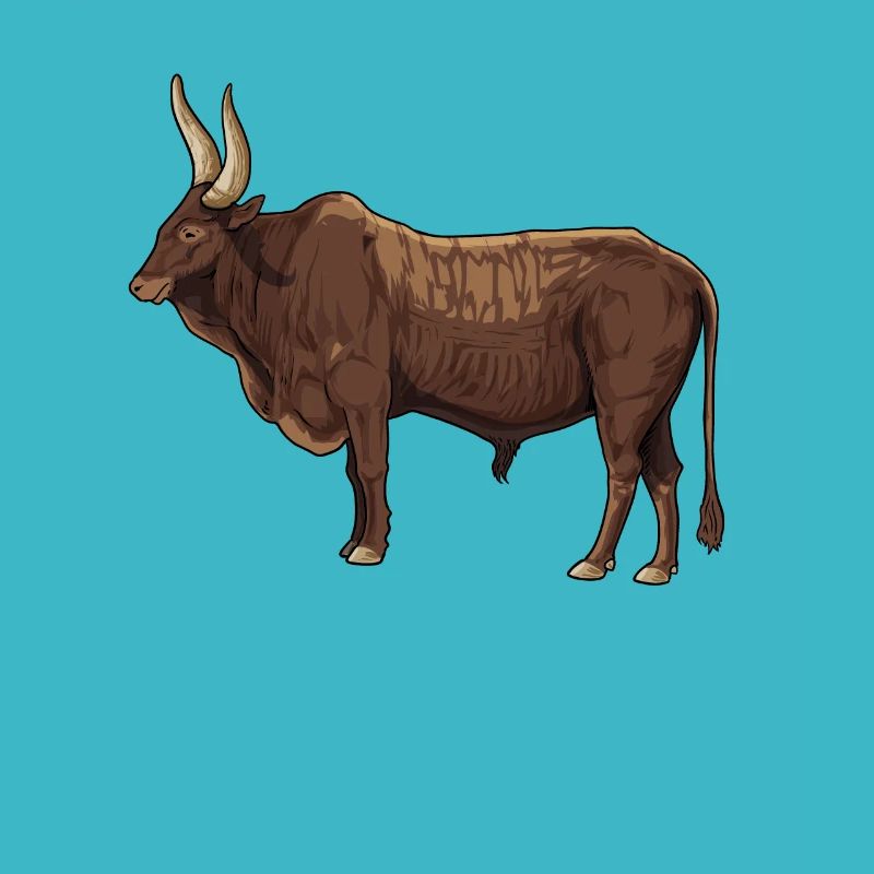 Zeichnung eines Ankole Rind