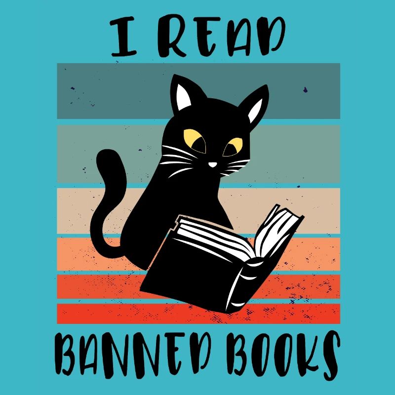 Ich lese verbotene Bücher Katze