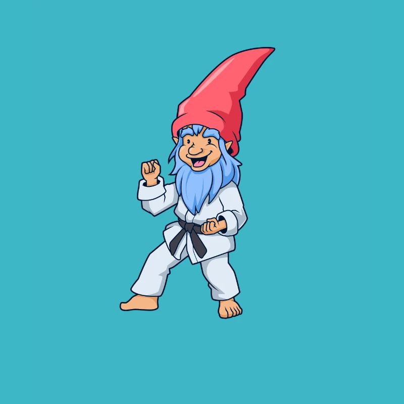 Comic garden gnome makes judo
