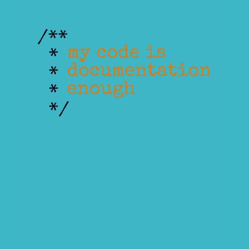 My Code Is Documentation Enough Developer