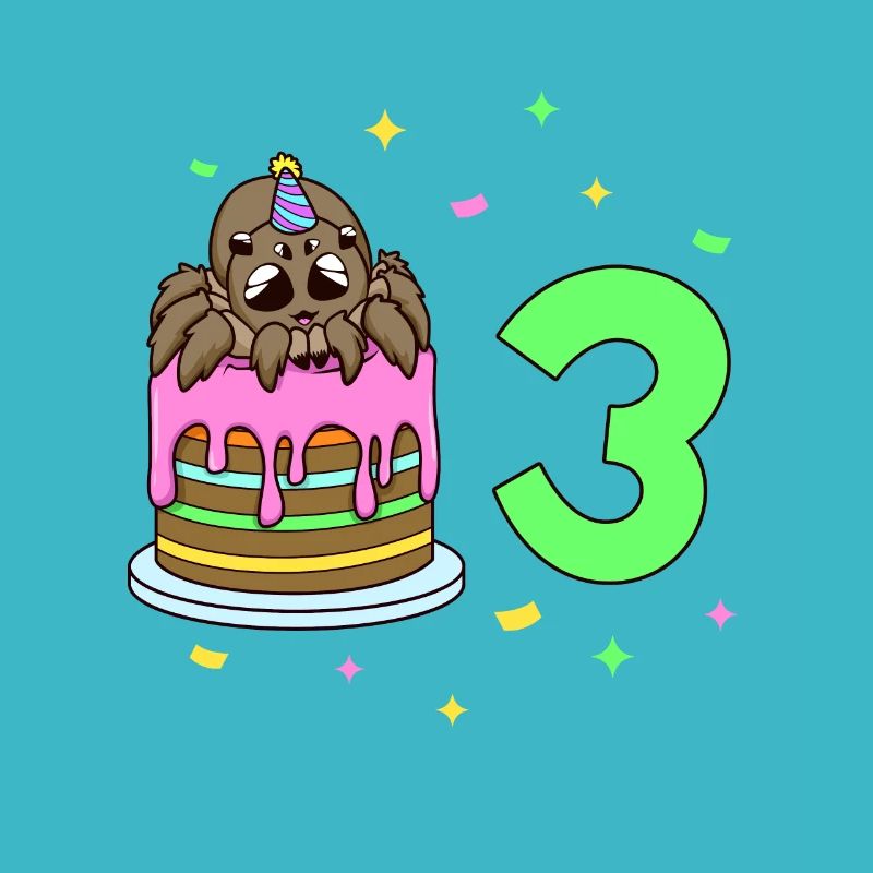 Mit Spinne - Kinder Geburtstag 3 Jahre
