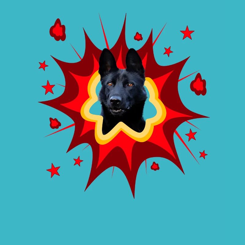Conception de chien comique - Pow - Black Shepherd