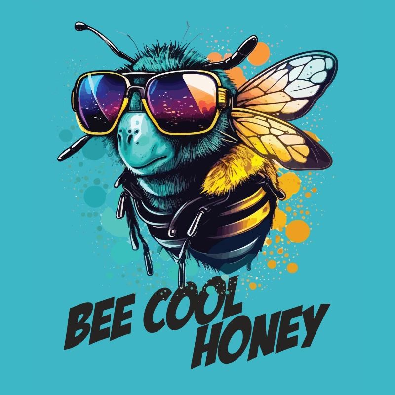 Graffiti Hummel mit Sonnenbrille Bee Cool Honey