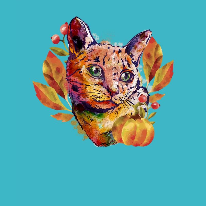 Cat Leaf Autumn Hello Autumn Leaves Funny